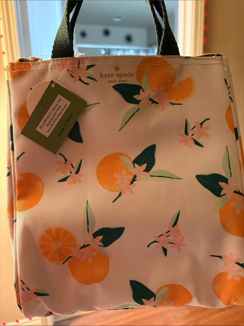 Two Items💛 kate spade Orange Blossom Insulated Tote - With Napkins